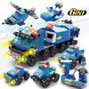 6 in 1 Mega City Building Set - Police Car, Fire Truck, Crane, Tank, Helicopter & More, Construction Engineering Toys Gift