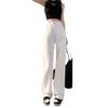 Women's White Wide-Leg High-Waisted Floor-Length Jeans - Summer 2024 Slimming Loose Fit