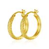Gold-Plated Double-Sided Hoop Earrings: Retro Twist Design, High-End Luxury, Inspired by European and American Blogger Styles.