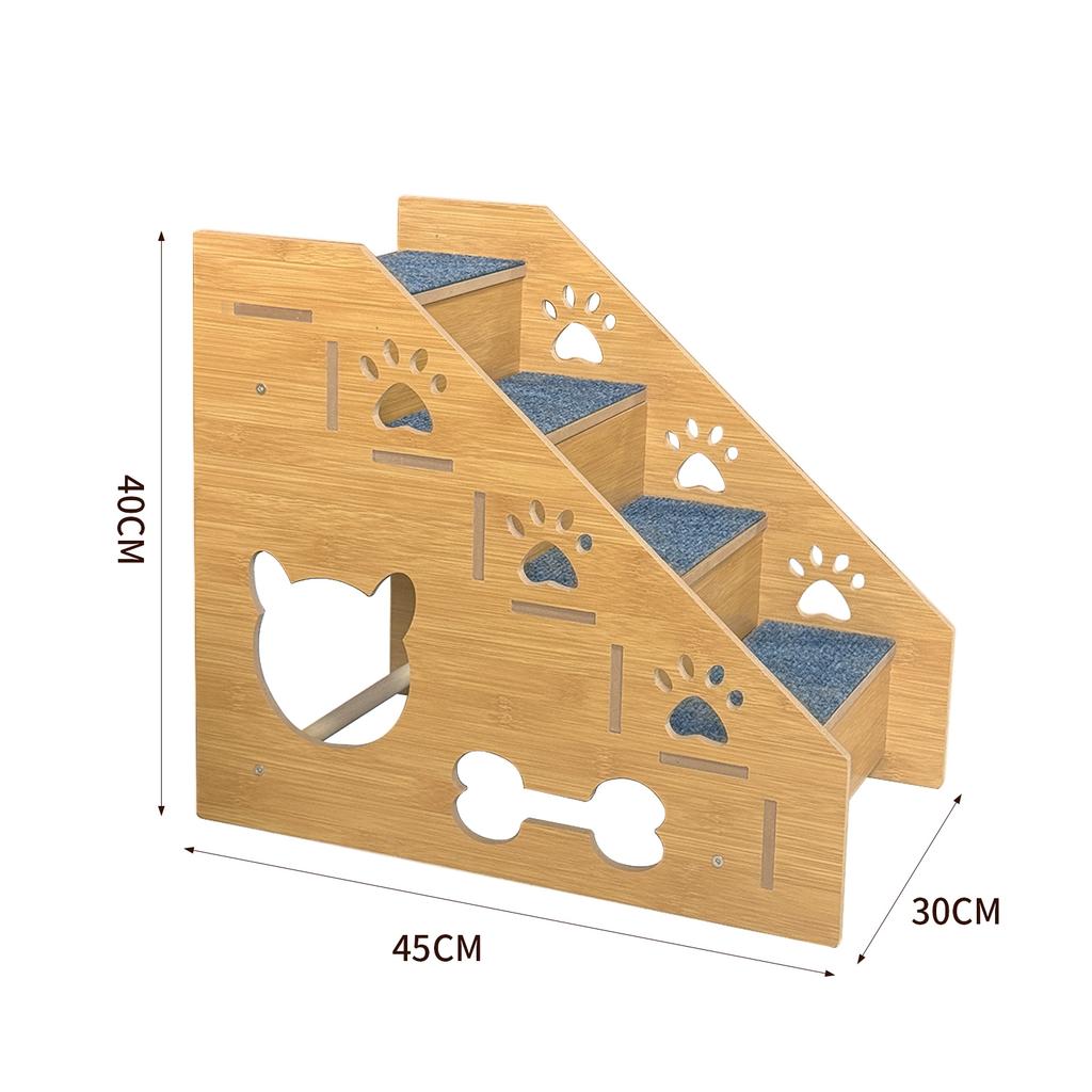 Wooden Cat Stairs Ladder Pet Climbing Ladder Pet Dog Bed Stairs Step-Style Pet Ramp Climbing Ladder Toy For Pet Supplies Cat