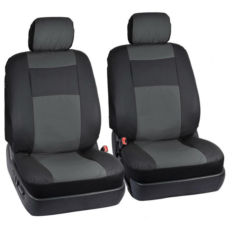 PU Leather Universal Full Car Seat Covers Set Black Waterproof Car Interiors
