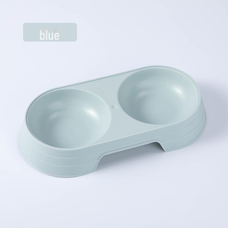 Cross-Border Double Cat Bowl: High-Legged Plastic Pet Bowl for Food & Water