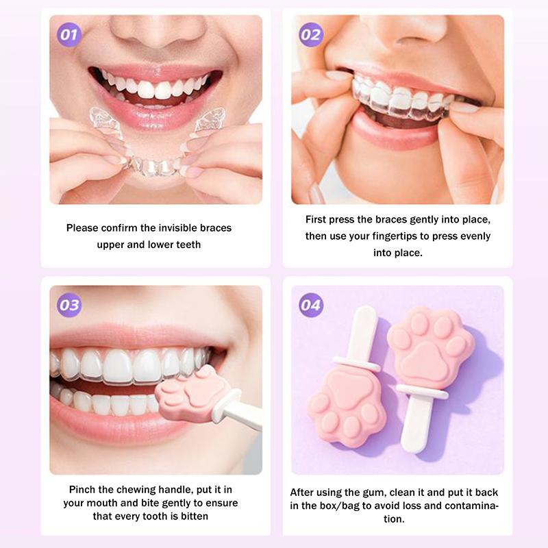 Cat Paw Shape Dental Aligner Chewies For Invisalign Aligner Retainer Chewies Silicone Teeth Stick Bite Tooth Chew Aligner Dental