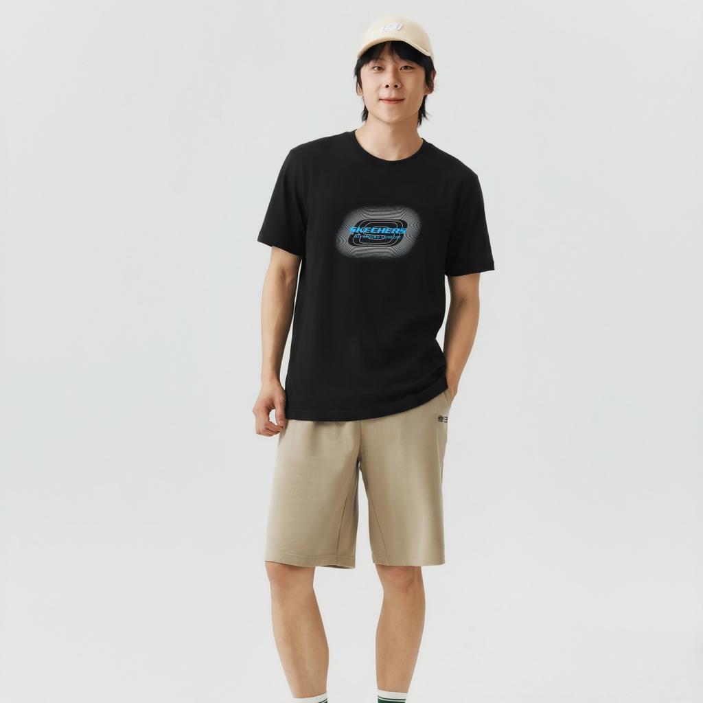 Skechers Solid Color Breathable Round Neck T-Shirt Unisex Tops L126U040-0018