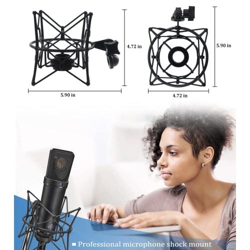 SUUNTOK Microphone Shock Mount, Anti-Vibration Microphone Holder, Spider Recording Microphone Shock Mount Stand Compatible with Neumann U87 Ai, U89 I,