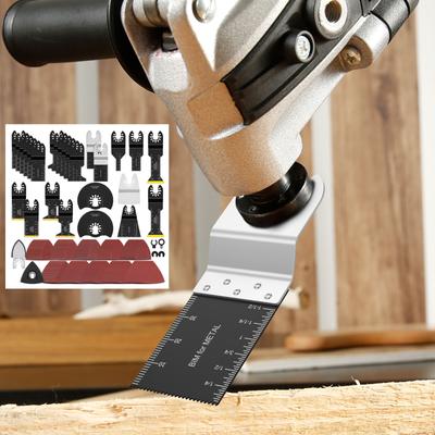 Bi-metal Oscillating Tool 8/15/128PCS Oscillating Saw Blade with Scraper Sandpaper Sanding Disc and Adapter Oscillating Tool