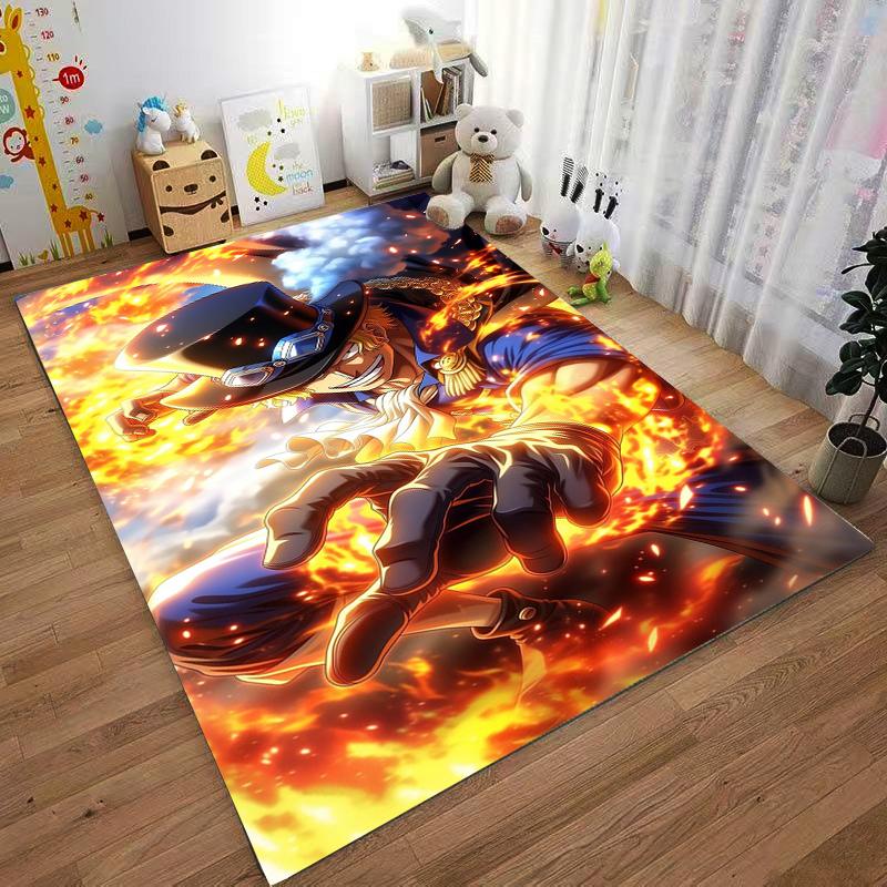 Fiery Anime Character Set Designed floor mat, suitable as a non-slip mat for the living room or bedroom sofa