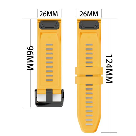 26mm Silicone Sports Watch Wrist Strap Band for Garmin Fenix 6X 5X 3 HR D2 Bravo