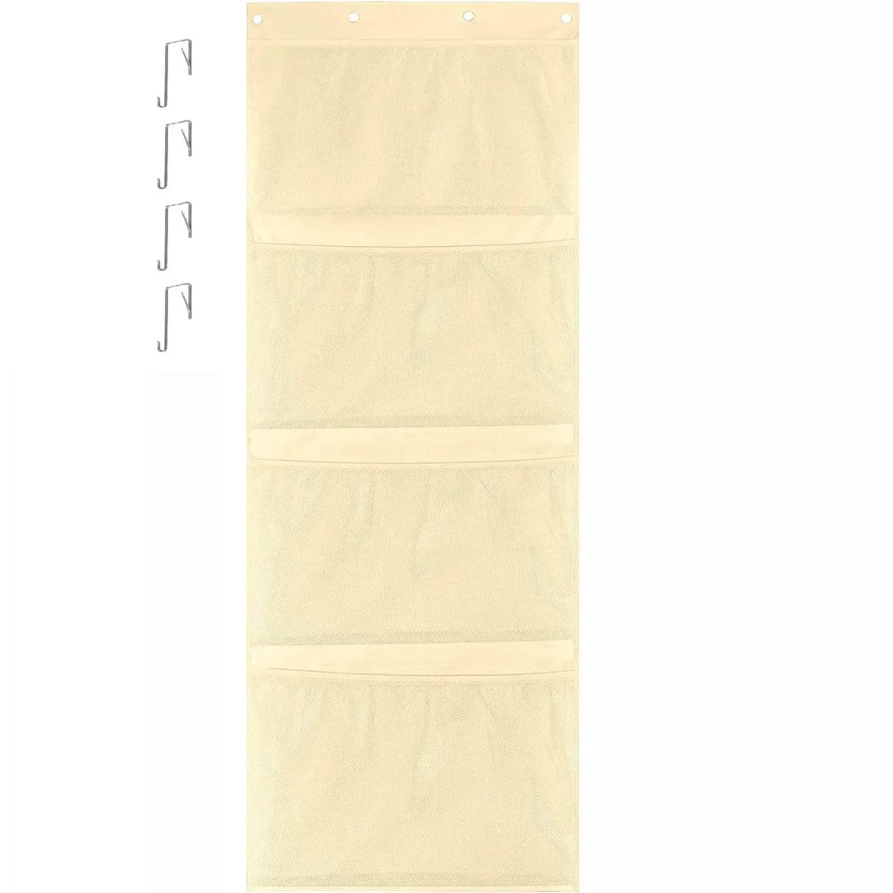 

Подвесная сумка для хранения Органайзер над дверью для мягких игрушек, детских игрушек, хранения игрушек, плюшевая/гамак, подвесная сетка для хранения слоновая кость