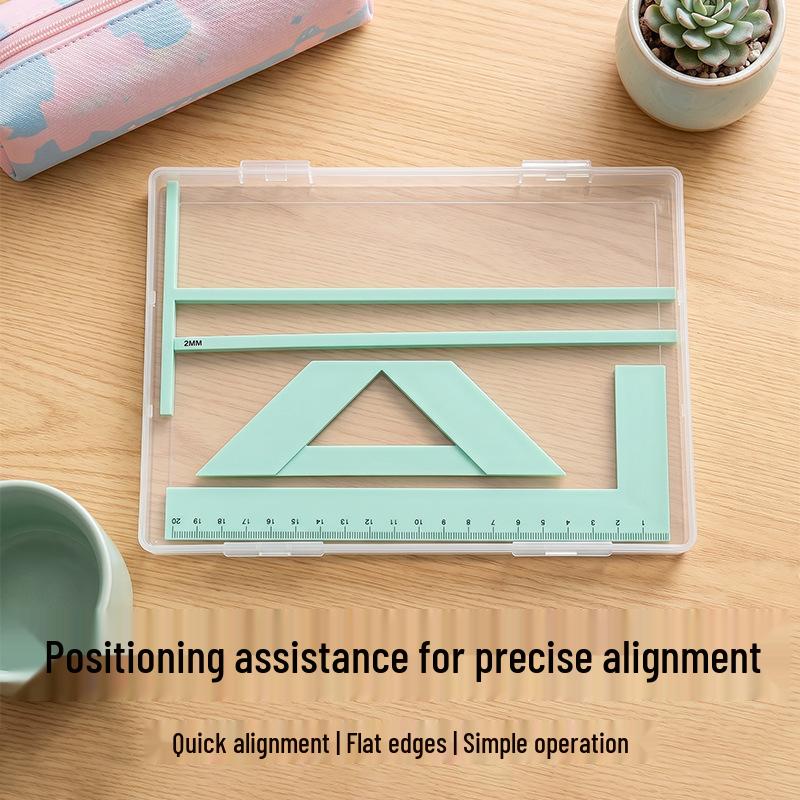 Four-Piece Ruler Set for Book Covers, Diaries, Photo Albums - Multi-Functional Positioning and Measuring Tool.