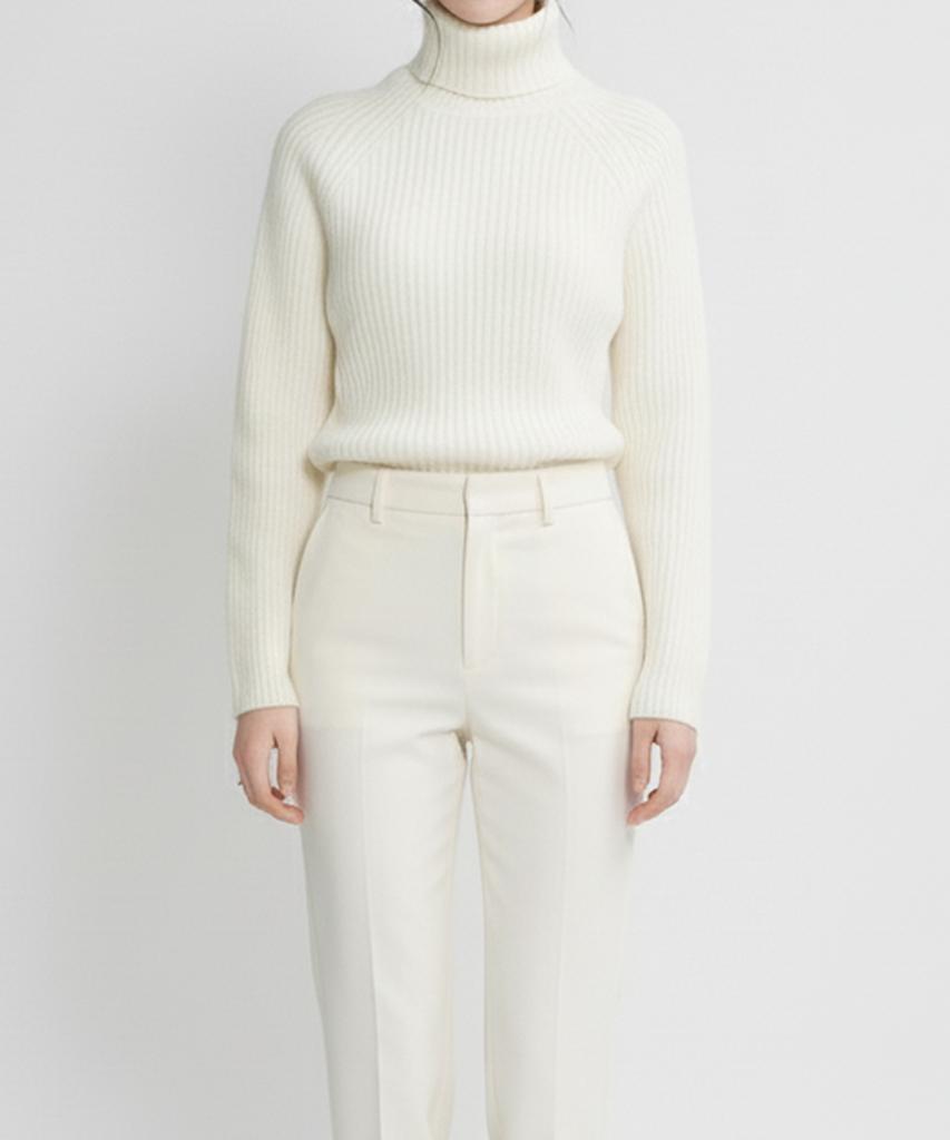 Keulleiseu Olivia Ribbed Turtleneck Knit_Navy