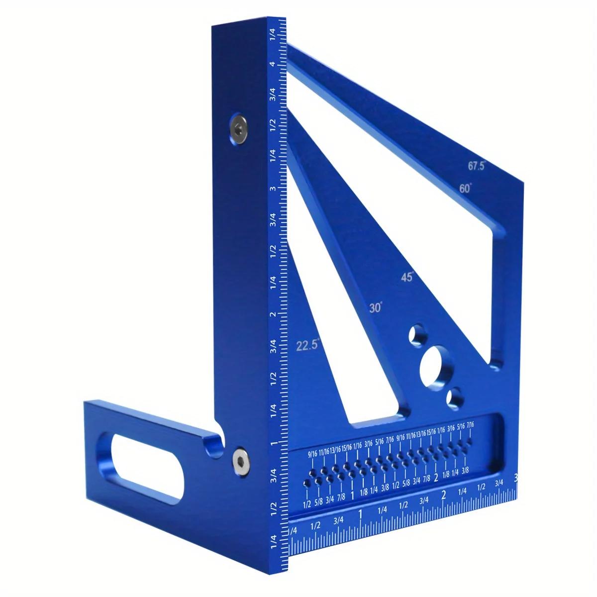 

22.5/30/45/60/67.5/90 Degree Aluminum Alloy Square Ruler Protractor, Multi-Angle 3D Measuring Ruler, Engineer Carpenter Crafting