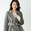 High-End Autumn & Winter Double-Sided Wool Coat: 100% Pure Wool, Tie-Waist, Slimming Mid-Length Outerwear for Women