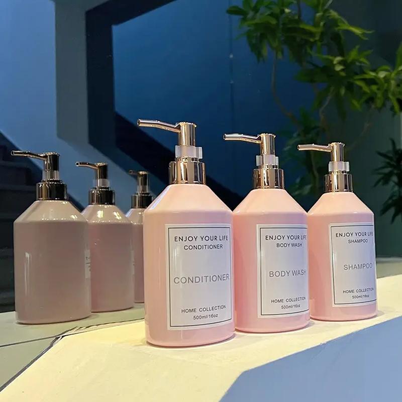 

500Ml Bath Decor Soap Dispenser Refillable Shampoo Conditioner Body Wash Dispenser Bottle Bathroom Liquid Container