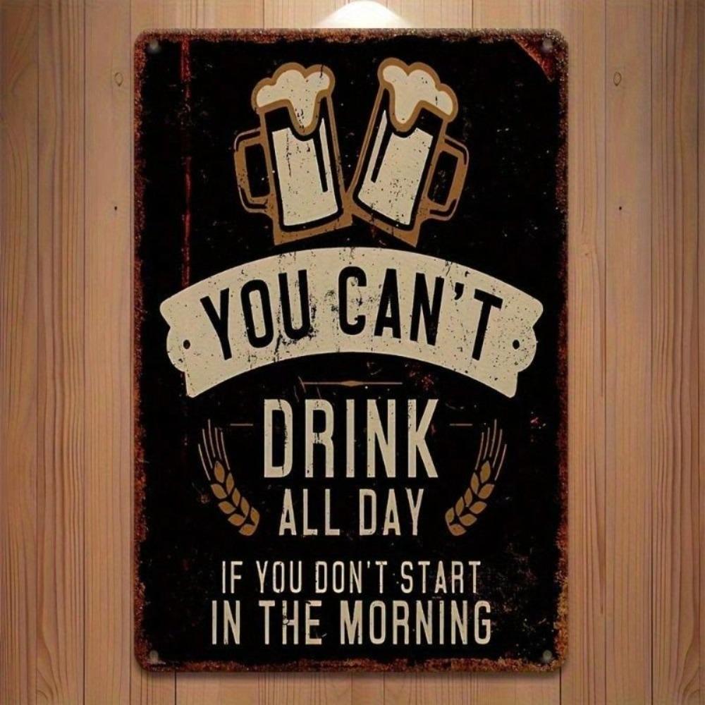 Metal Wall Poster Vintage Beer Quote for Bar Garage Home