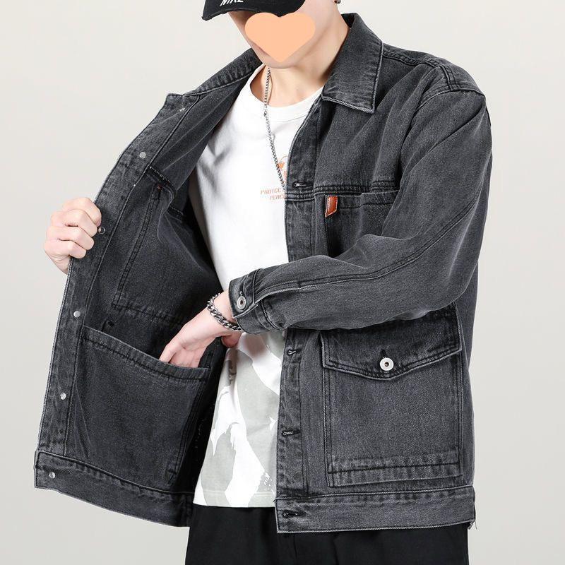 Autumn and Winter Large Size Denim Jacket Men's Loose and Versatile Casual Top