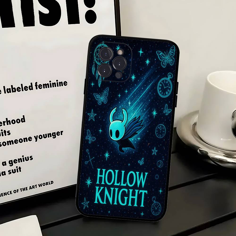 

Hollow Knights Cartoon Phone Case For IPhone 17 16 15 14 13 12 11 Pro Max Plus Mini Silicone Black Cover iPhone 14pro max