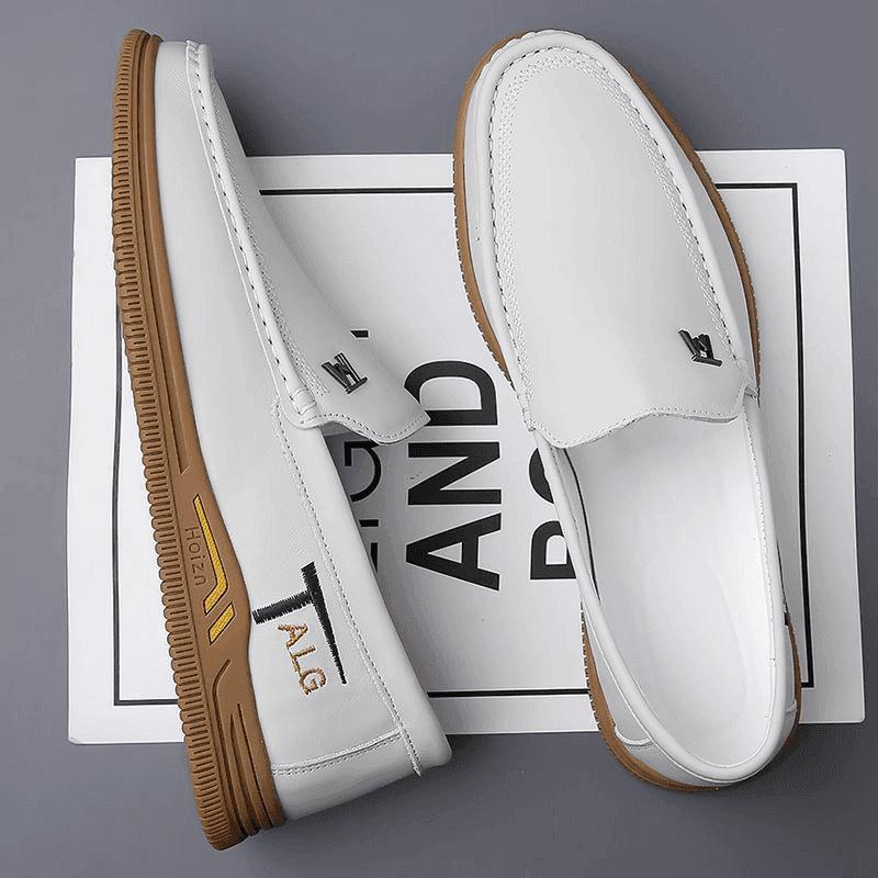 Summer first layer cowhide four seasons men's casual  leather shoes soft sole soft surface comfortable breathable non-slip shoes