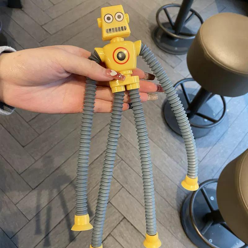 Light-Up Giraffe Telescopic Tube Educational Suction Cup Toy for Parent-Child Interaction