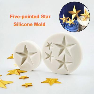 Silikonwelt Fünfzackiger Stern Silikonformen Fondantkuchen Schokolade Dessert Spitze Dekorwerkzeuge DIY Gebäck Backwerkzeuge