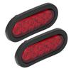2pcs LED Marker Tail Light Waterproof Oval Red 12V Rear Turn Signal Stop Lamp for Truck Boat