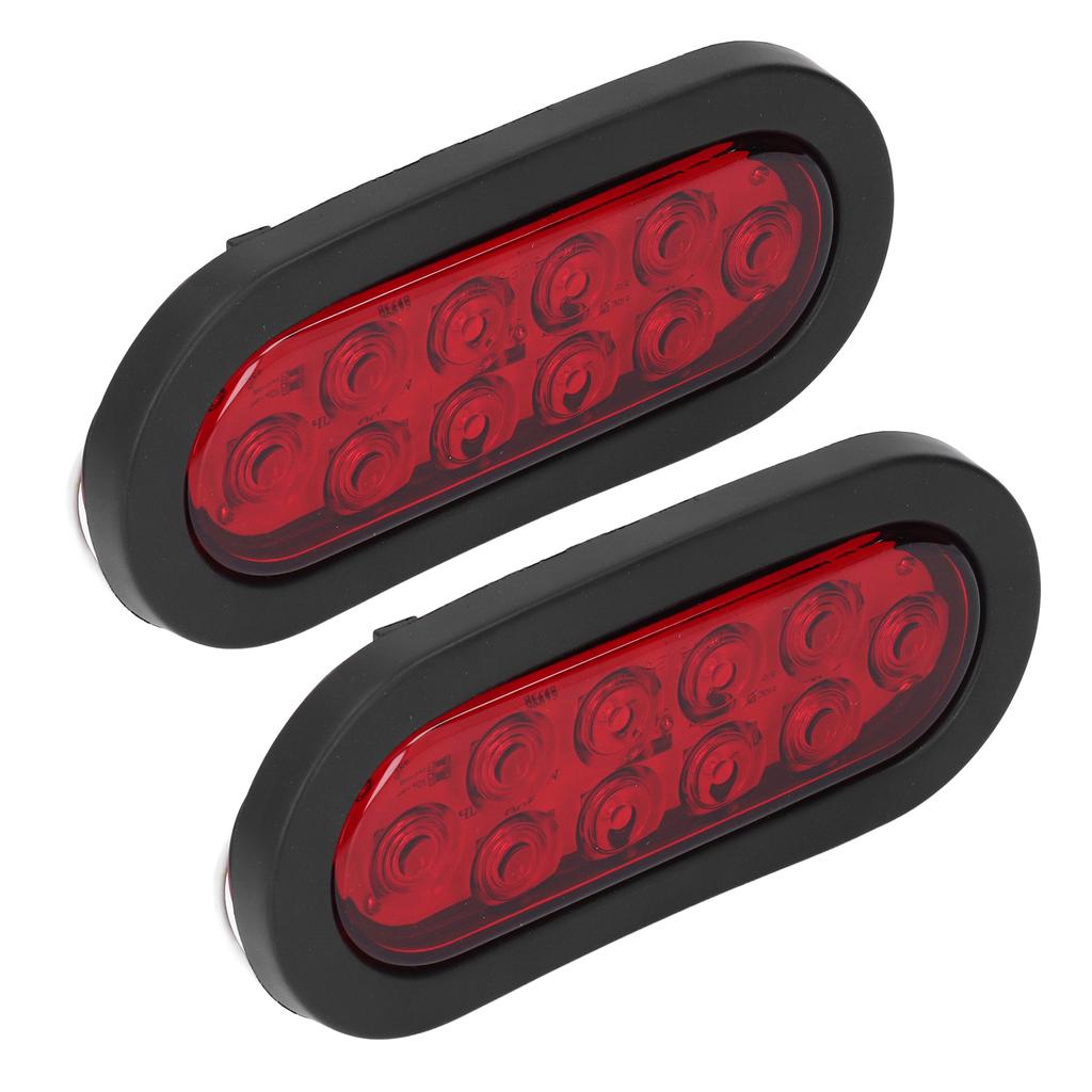 2pcs LED Marker Tail Light Waterproof Oval Red 12V Rear Turn Signal Stop Lamp for Truck Boat