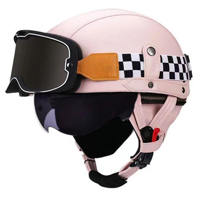 Vintage-Style Open Face Motorcycle Helmet Adults Unisex ABS Half With 3C Certification