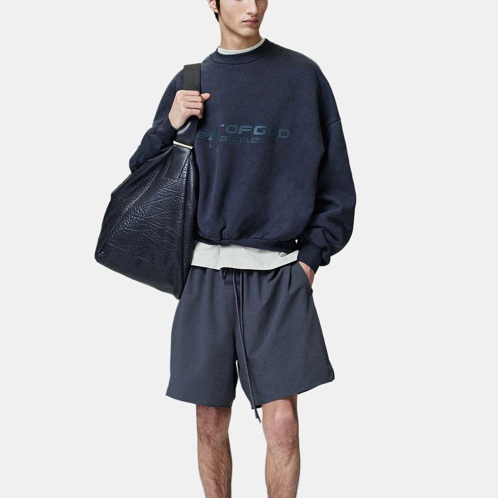 Fear of God Essentials Los Angeles Heavy Fleece Cropped Sweatshirt 'Vintage Black' Men's 192HO256893F