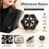 Alloy Rhinestone Hollow Flower Button