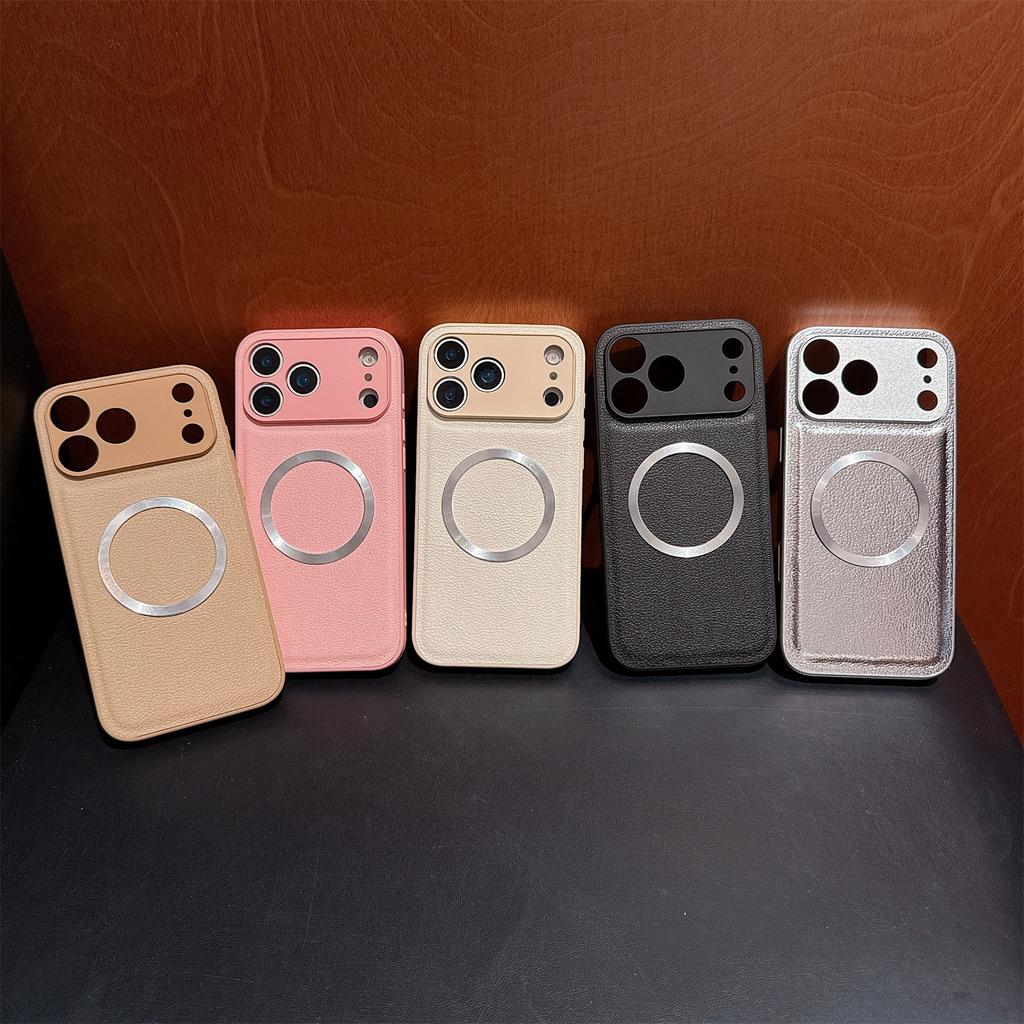 For iPhone 17 Pro Case PU Leather + PC + TPU Precise Cutout Phone Cover Compatible with MagSafe