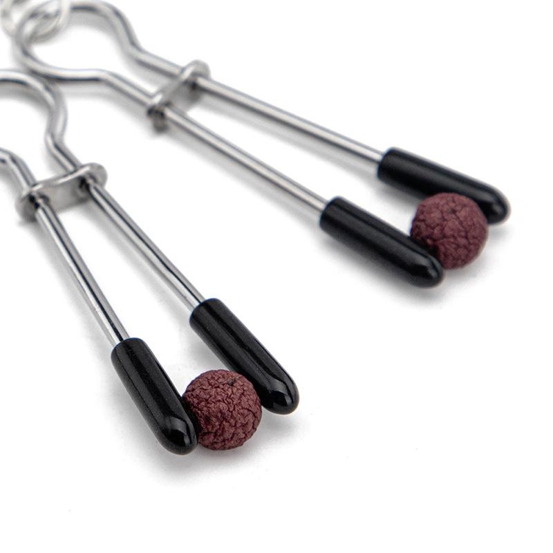 Metal Nipple Clamps Clips Ring Bell  Breast Bondage Restraint Sex Toy For Women Couple Play Game