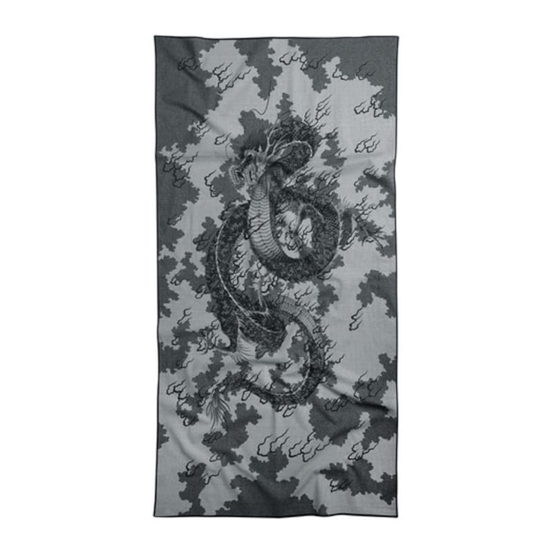 MAYA SAPANA Dragon Cotton Long Scarf (Black)