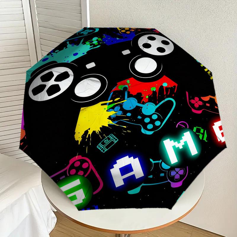1pc Gamepad Gaming Pattern Umbrella Design Automatic Opening and Closing Umbrella, High-quality Travel Umbrella, C1128209