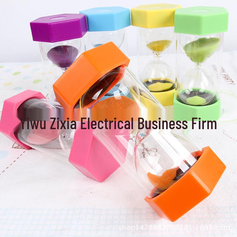 Hexagonal 30-Minute Drop-Proof Hourglass with Double-Layer Safety for Kids