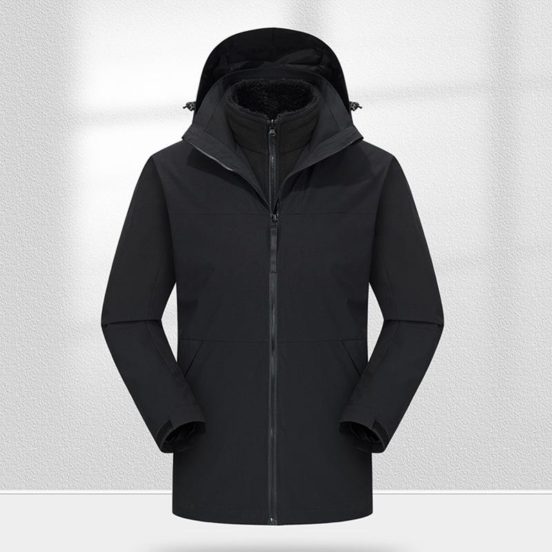 Spot Autumn/Winter Men's 330g Polar Fleece 3-in-1 Windbreaker: Thick, Protective Outdoor Jacket