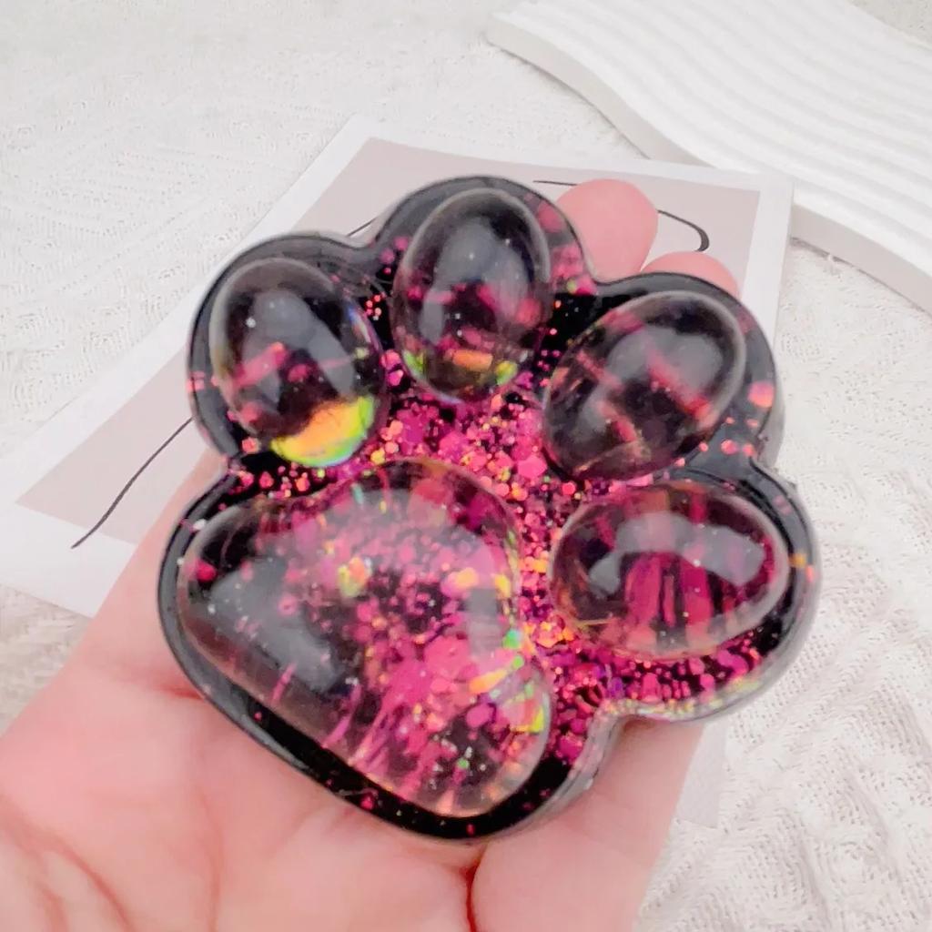 1 Creative Design Kitten Paw Squeeze Toy Feeling Dark Starry Sky Series Stress Relieving Squeeze Toys Stress Reliever Toys