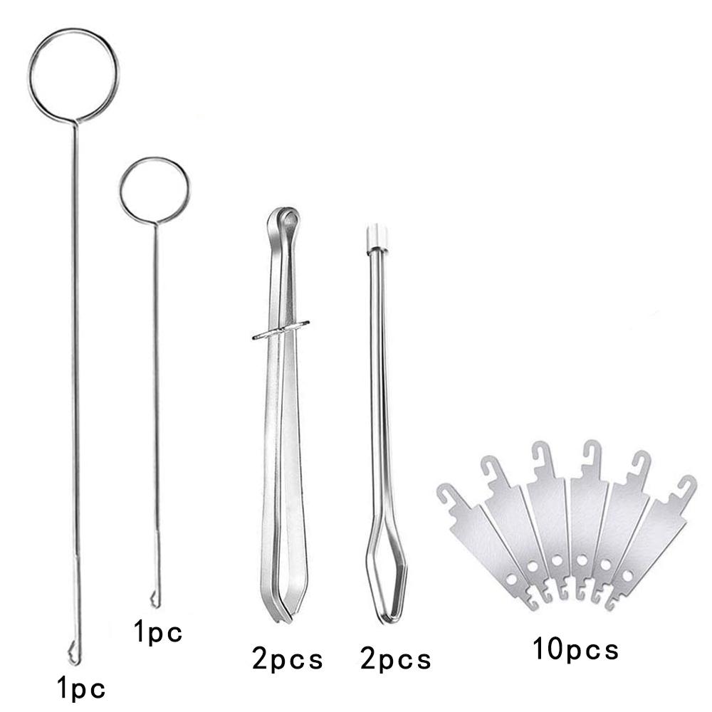 

16Pcs Drawstring Threader Set Sewing Loop Turner Easy Pull Bodkin Threader Metal Tweezers for Shorts Sewing Replacement Tools