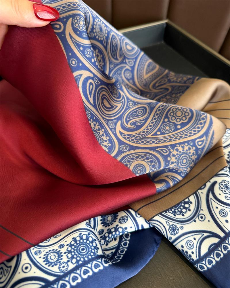 Print 70cm Soft Satin Headkerchief Women Luxury Design Neck Tie Scarf Female Hair Hand Wrist Foulard Shawl Hijab Bandana