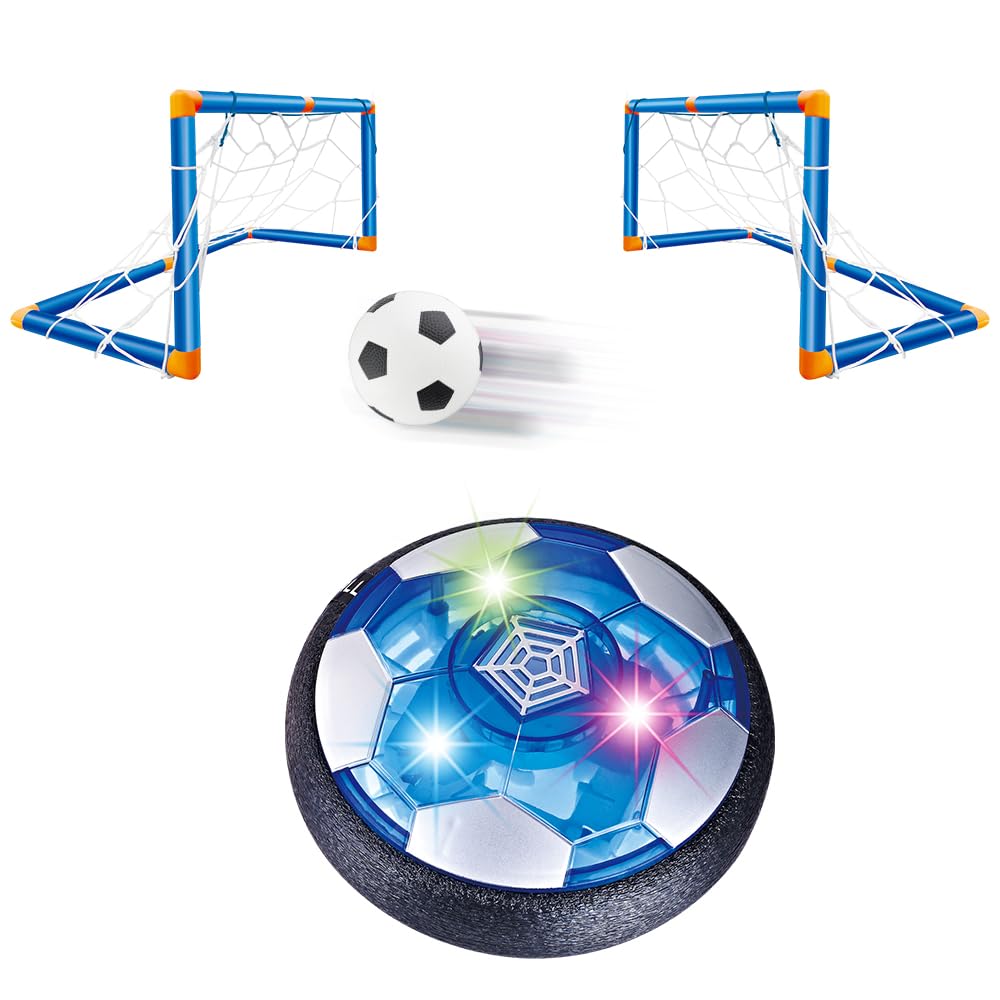 Flycreat Air Soccer Soccer Disc with LED Indoor Full Training Pneumatic Suspension Air Multiplayer Decompression Birthday Gift USB Port and Two Soccer