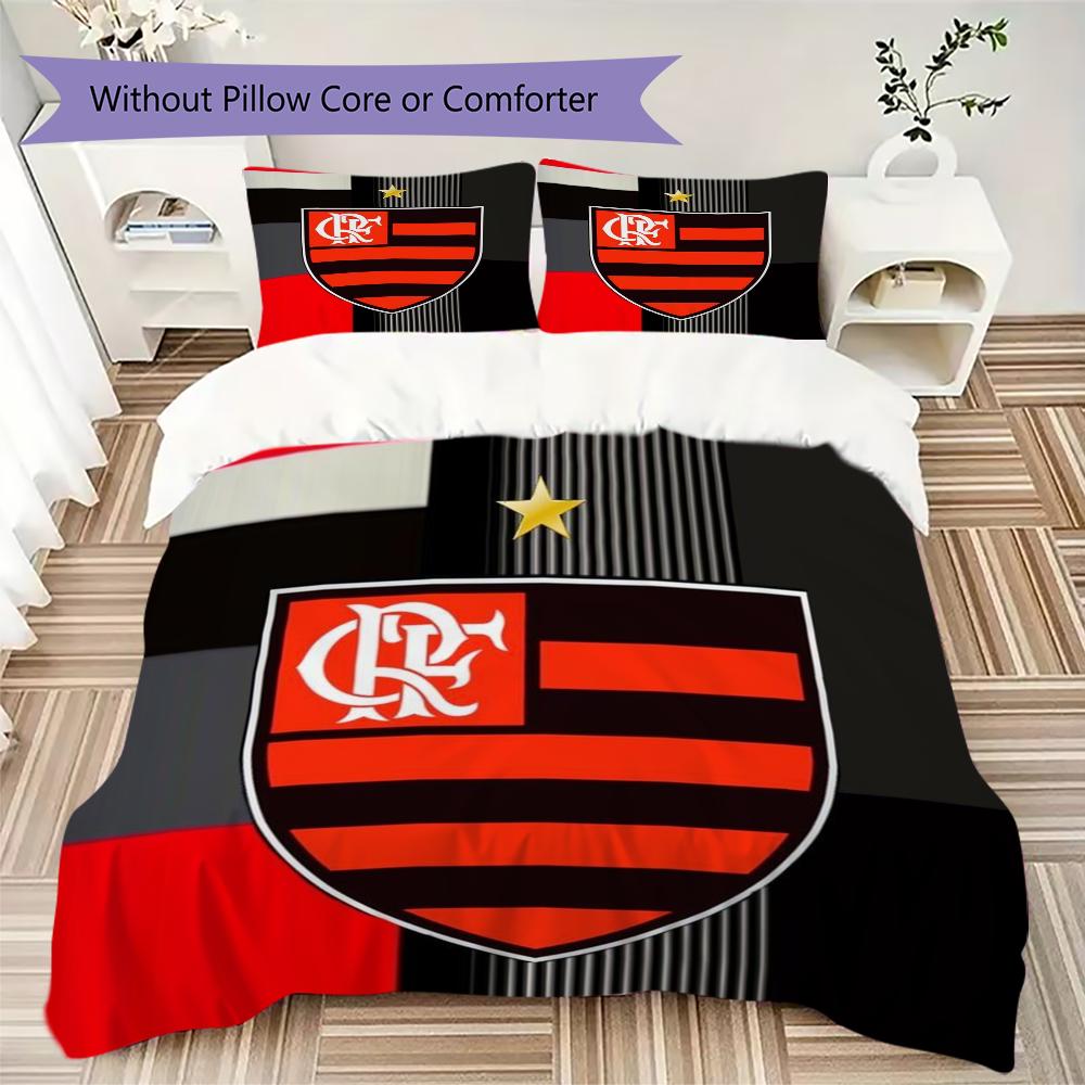 CR Flamengo Pattern Bedding Uilt Set Uilt Cover Pillowcase Home Decoration Birthday Gift (1 * Duvet Cover + 2 * Pillowcase Without Core)
