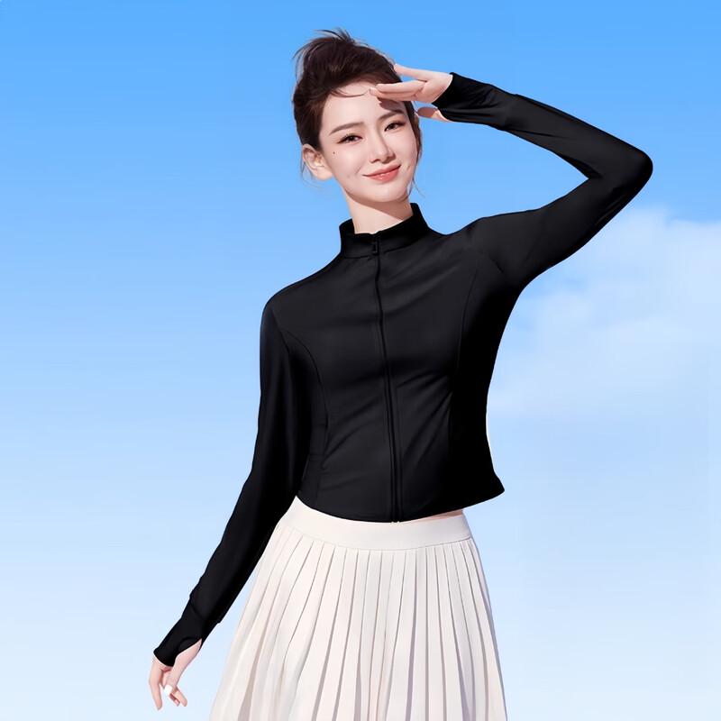 Mi Ling Stand-Up Collar Slim Fit Ice Silk Sun Protection Top S