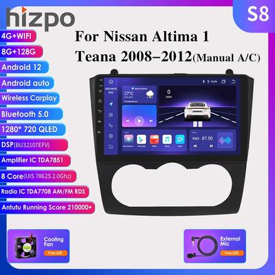 8G+128G Carplay AI Android 12 for Nissan Altima Teana 2008 2009 2010 2011 2012 Intelligent Screen Car Radio Stereo Player GPS Navigation Multimedia