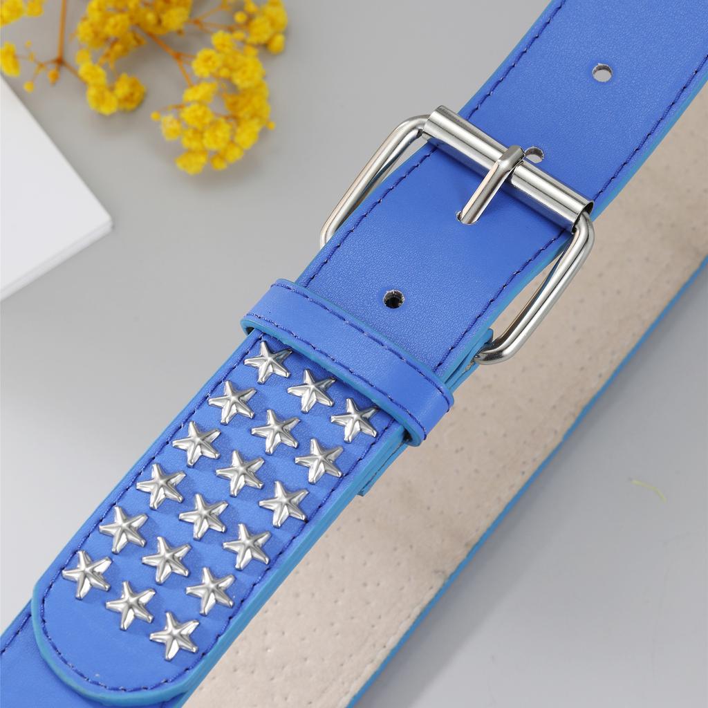 Women'S Studded Punk Pentagram Babes Heavy Industry Jeans Belt Embellished Wide Belt