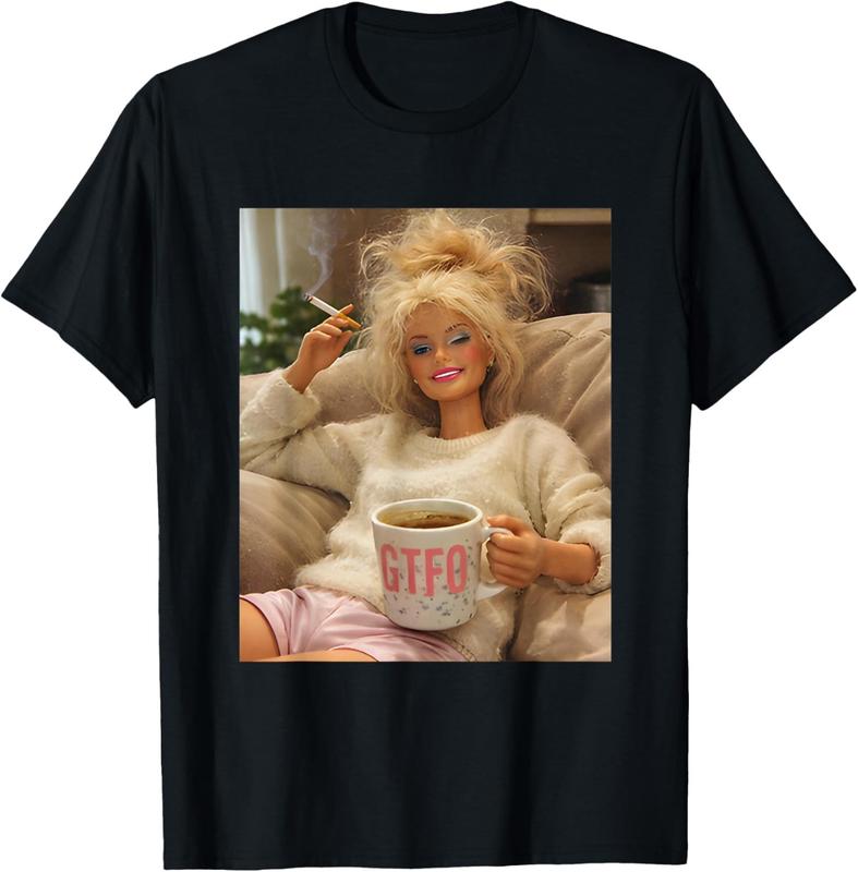 Funny Disgusting Doll Face Smoking Meme Viral Humor Graphic Unisex T-Shirt XXL
