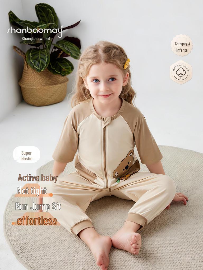 Kids' Cartoon Pajama Jumpsuit - Long-Sleeve Cloud Cotton Sleep Sack for Boys and Girls
