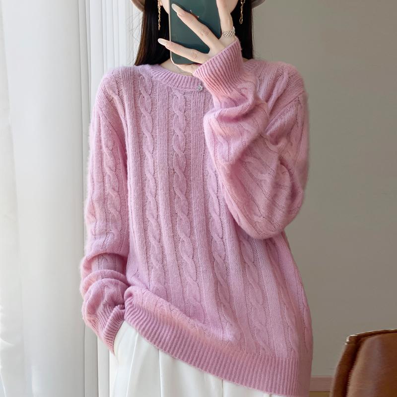 Women's cashmere sweater Qinghe cashmere 30% cashmere 70% wool autumn and winter pullover warm and fashionable