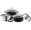 WMF Silit Silargan Compact Saucepan Set, Black, 4 Pieces (21.0930.4821)