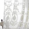 1pc Modern Embroidered Sheer Curtain Panel Rod Pocket Window Drapes for Living Room Bedroom, Geometric Pattern All-Season Pastoral Style