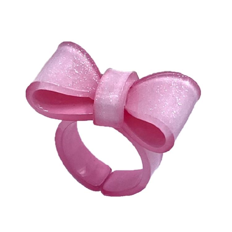 

Bowknot Rings Aesthetic Trendy Colorful Open Ring Statement Jewelry Bows Rings Acrylic Finger Ring Jewelry Gift for Women