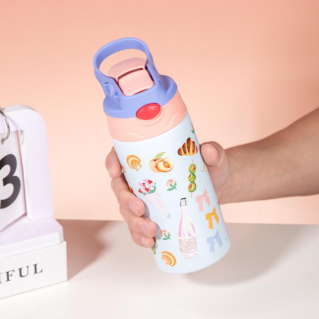 350ml Cartoon Isolierbecher Tiermuster Edelstahl Thermosbecher Weihnachten Vakuumflaschen Wasserflasche Weihnachtsgeschenk Tasse